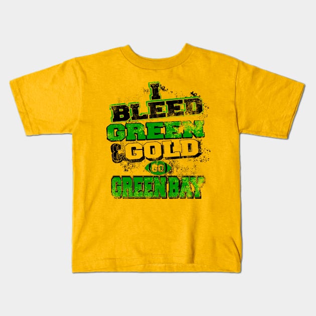 I Breed Green And Gold Greenbay Kids T-Shirt by jerranne